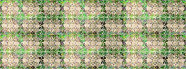 Raster altın tekstil baskısı. Kusursuz desenli oryantal süs. Altın elementlerle bej renklerde altın desen. İslam tasarımı. Çiçek karoları.