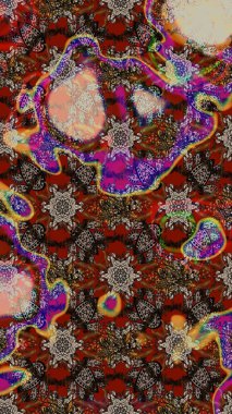 Moda baskısı, albüm, ambalaj kağıdı ve duvar kağıdı için zarif dekoratif süslemeler. Kahverengi, kırmızı ve gri renkte şirin çiçekler. Raster illüstrasyonu. Küçük çiçekli basit bir çiçek çizimi..