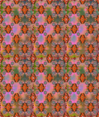 Kahverengi ve turuncu renklerde çiçeksiz. Çiçek deseni. Raster illüstrasyonu. Kahverengi ve turuncu renkli çiçekler. Şatafatlı bahar bahçesi dokusu.