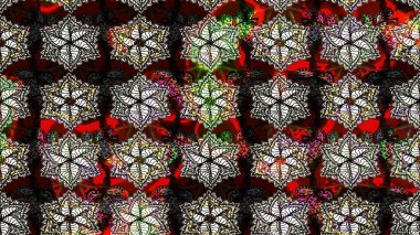 Raster illüstrasyonundaki çiçek desenli çizim. Siyah renkte çiçekler.