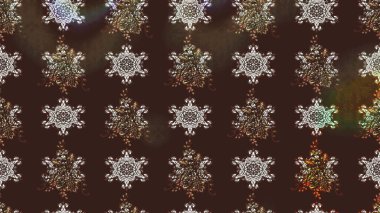 Kahverengi renkli etnik çiçeklerin olduğu zarif bir eskiz modeli. Asya Tekstil 'inde Raster Çiçek İllüstrasyonu.