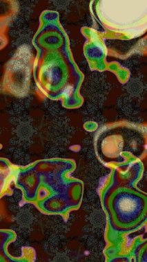 Raster - stok. Kahverengi, gri ve yeşil çiçekli eskiz deseni, suluboya çiçek deseni, şirin çiçek, duvar kağıdı, kart veya kumaş için fayanslı.