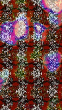 Küçük çiçekli basit bir çiçek çizimi. Raster illüstrasyonu. Kahverengi ve gri renkli şirin çiçekler. Moda baskısı, albüm, ambalaj kağıdı, duvar kağıdı için zarif dekoratif süslemeler..