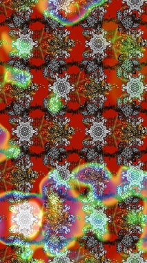 Gri ve kahverengi kıvırcık çiçekler gri ve kahverengi renklerde şekillenir. Klasik çiçek tasarımı elementleri. Raster illüstrasyonu.