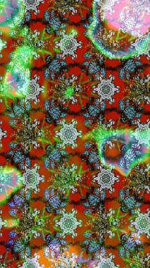 Kahverengi ve yeşil renkli çiçekler. Sevimli çiçek raster deseni. Düz Çiçek Elementleri Tasarımı. Renkli Bahar Teması çizim şablonu.