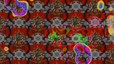 Raster deseni. Sanat ilham verici ve kırmızı stil çiçekler ve arka plan bırakır. Karalama çiçekleri çizim kalıbı. Gri ve kırmızı el çizimi desen.