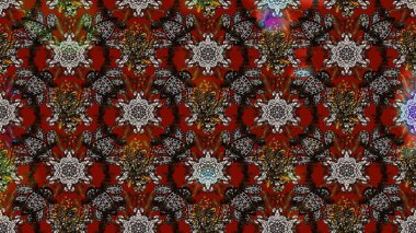 Çiçekli karalama şeklinde Raster çiçek deseni. Yumuşak, bahar çiçekli arka plan. Kahverengi ve gri renkte çiçekler.