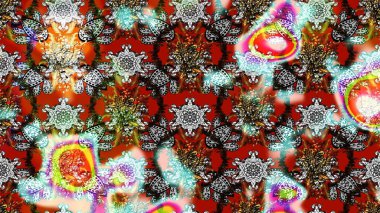 Raster illüstrasyonu. Renklerle. Renkler üzerinde papatya deseni.