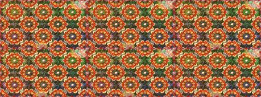 Senin tasarımın için, duvar kağıdı. Kahverengi renklerde altın çiçekli altın desenler. Altın rengi, kusursuz çizim. Raster geometrik arkaplanı.