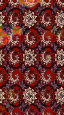 Tomurcukları papatya çiçekleri olan sevimli bir çiçek deseni. Miles Fleur, süslü püslü bir süs. Kumaş, tekstil, duvar kağıdı baskısı için. Eski usul. Eskiz geçmişi. Raster illüstrasyonu.