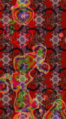 Raster illüstrasyonu. Şirin karalamalı çiçek desenli çizim. Raster illüstrasyonu. Eskiz tarzı renklerde. El yapımı çiçek ve bitki koleksiyonu.