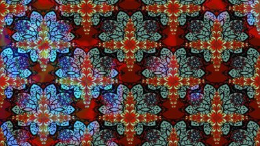 Suluboya elle çizilmiş çiçek desenli eskiz deseni. Parlak renkli fantezi çiçekleri, yapraklar, renkli tomurcuklar.