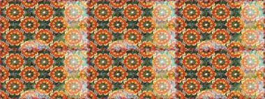 Raster altın pürüzsüz desen. Turuncu renklerde altın desenli, altın elementli. Arkaplan, kumaş, altın duvar kağıdı. Düz elle çizilmiş vintage koleksiyonu.