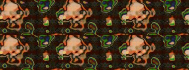 Raster illüstrasyonu. Kahverengi renklerde. Çiçek buketleriyle klasik tarzda eskiz deseni.