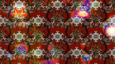 Renkli Bahar Teması eskiz kalıbı. Çiçekli çiçek deseni, suluboya. Kahverengi ve kırmızı renkte çiçekler. Raster illüstrasyonu. Düz Çiçek Elementleri Tasarımı.