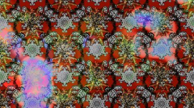 Gri ve kahverengi renkli çiçekler. Raster illüstrasyonu. Küçük çiçekte sevimli çiçek deseni var..