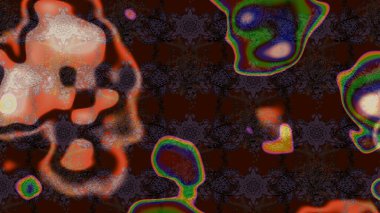 Raster illüstrasyonu. Klasik çiçek tasarımı elementleri. Kahverengi ve gri kıvırcık çiçekler kahverengi ve gri renklerde.