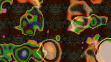 Raster illüstrasyonundaki çiçek desenli çizim. Kahverengi ve gri renkte çiçekler.