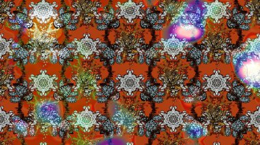 Raster deseni. Çiçekli çiçek deseni, suluboya. Süslü kumaş deseni.