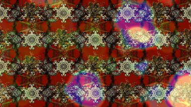 Egzotik çiçekler, kahverengi ve kırmızı renkler üzerine botanik, parlak klasik doğa. Raster illüstrasyonu. Klasik tropikal doğal elementlerin suluboya seti.