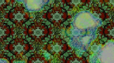 Sevimli çiçek raster deseni. Renkli Yaz Temalı eskiz kalıbı. Modaya uygun kumaş deseni. Düz Çiçek Elementleri Tasarımı.