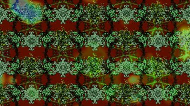 Üst manzara, yumuşak yeşil ve kahverengi renkli. Sevgililer günü ve tebrik kartı konsepti için şık bir davetiye. Çiçek kompozisyonu, el boyası, hassas şablon. Manzaralı çiçek deseni.