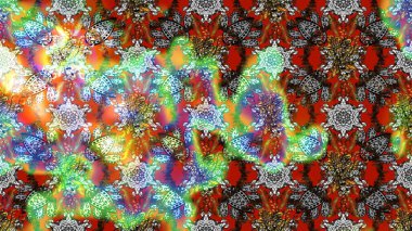 Gri ve kahverengi renkli Asya tekstili. Suluboya çiçekli çiçek deseni. Raster illüstrasyonu.