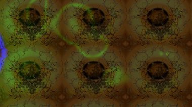 Suluboya tarzında kahverengi ve yeşil renklerde. Küçük çiçekli yay deseni çiz. Raster illüstrasyonu.