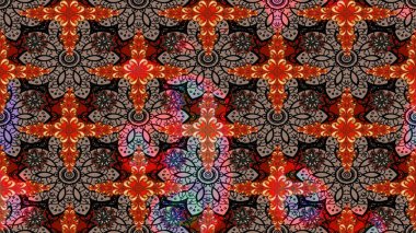 Kullanılabilir Tekstil, tebrik kartı, boyama kitabı, telefon durumda yazdırma için. Raster kına dövme tarzı. Etnik Mandala süsleme. Hint çiçek desenli madalyon desen.