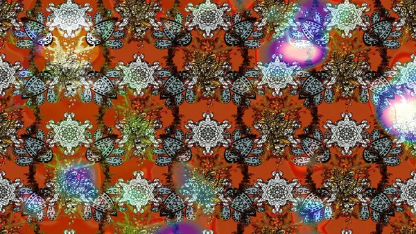 Raster deseni. Çiçekli çiçek deseni, suluboya. Süslü kumaş deseni.