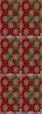 Kırmızı ve kahverengi renkte çiçekler. Renkli Bahar Temalı Kusursuz Arkaplan. Raster illüstrasyonu. Düz Çiçek Elementleri Tasarımı. Çiçekli, suluboya desenli kusursuz çiçek deseni.