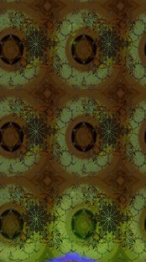 Kahverengi ve yeşil renkli çiçekler. Renkli Bahar Teması eskiz kalıbı. Düz Çiçek Elementleri Tasarımı. Raster illüstrasyonunda çiçek deseni çizimi.