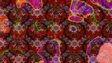 Kahverengi ve kırmızı renkte çiçekler. Nazikçe, güzel çiçek arkaplanı. Raster çiçek desenli ve çiçekli..