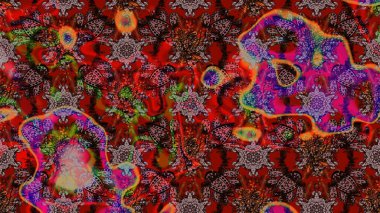 Kahverengi ve kırmızı renkler üzerine çiçek desenli eskiz, el yapımı papatyalar, papatyalar. Tekrarlayan çiçek arkaplanı, zarif kahverengi ve kırmızı çiçek duvar kağıdı.