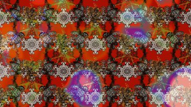 Şirin çiçekler. Çizgi çizimi kalıbı. Raster Moda kumaş deseni.