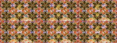 Kahverengi renkte desen. Raster Golden Mehndi kusursuz desen. Kına dövmeli süs çiçekleri, altın çıkartmalar, mehndi ve yoga tasarımı, kartlar ve parmak izleri..