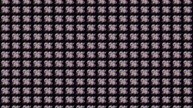 Varicoloblack Raster çizimi. Bir sürü siyah ve soyut çiçekli tropik eskiz deseni. Küçük çiçekte sevimli çiçek deseni var..