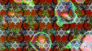 Küçük çiçekli basit bir çiçek çizimi. Moda baskısı, albüm, ambalaj kağıdı ve duvar kağıdı için zarif dekoratif süslemeler. Raster illüstrasyonu. Kahverengi ve yeşil renkli şirin çiçekler..