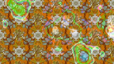 Renkli Bahar Teması eskiz kalıbı. Düz Çiçek Elementleri Tasarımı. Güzel kumaş deseni. Raster illüstrasyonunda çiçek deseni çizimi.