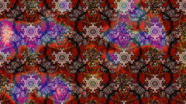 Süslü kumaş deseni. Raster deseni. Çiçekli çiçek deseni, suluboya..