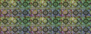 Altın elementlerle yeşil renklerde altın desen. Raster geleneksel oryantasyon süsü. Kusursuz klasik altın desen.