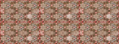 Kahverengi ve bej renkli çiçekler. Düz Çiçek Elementleri Tasarımı. Çiçekli, suluboya desenli kusursuz çiçek deseni. Renkli Bahar Temalı Kusursuz Arkaplan. Raster illüstrasyonu.