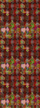 Kahverengi, kırmızı ve nötr renklerde çiçekler. Tropik çiçek desenleri. Raster illüstrasyonu.