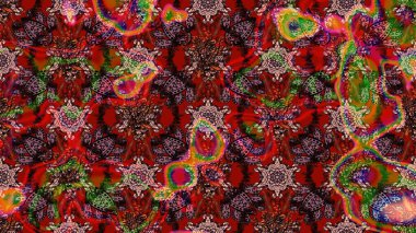 Sevimli çiçek raster deseni. Kırmızı ve kahverengi renkte çiçekler. Sketch Colour Spring Theme eskiz kalıbı. Düz Çiçek Elementleri Tasarımı.