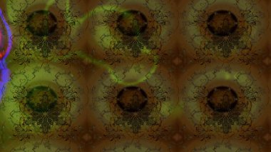 Kahverengi ve yeşil renklerde çiçeklerle çizilmiş çiçek deseni. Çiçekler suluboya tarzında kahverengi ve yeşil renklerde.