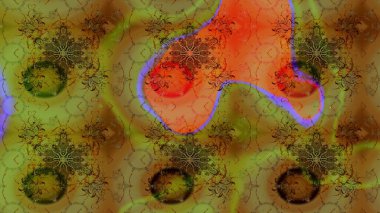 Şirin çiçekler. Çizgi çizimi kalıbı. Raster Moda kumaş deseni.