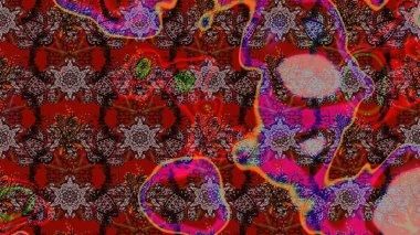 Raster illüstrasyonundaki çiçek desenli çizim. Renkli Bahar Teması eskiz kalıbı. Düz Çiçek Elementleri Tasarımı. Güzel kumaş deseni.