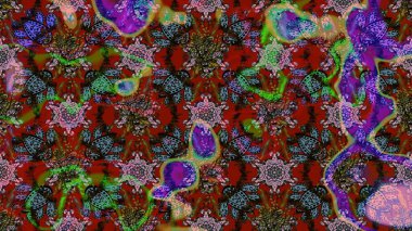 Düz Çiçek Elementleri Tasarımı. Renkli Bahar Teması eskiz kalıbı. Asya tekstil tarzında. Çiçek desenli çizim. Raster illüstrasyonu. Güzel kumaş deseni.