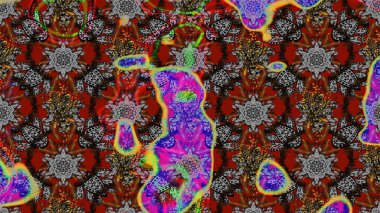 Raster çiçek desenleri çiziyor. Vadinin çiçekleri gri ve kahverengi renklerde.