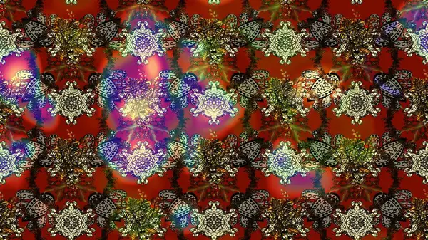 Raster illüstrasyonu. Kahverengi ve kırmızı renklerde. Çiçekli güzel suluboya desen.